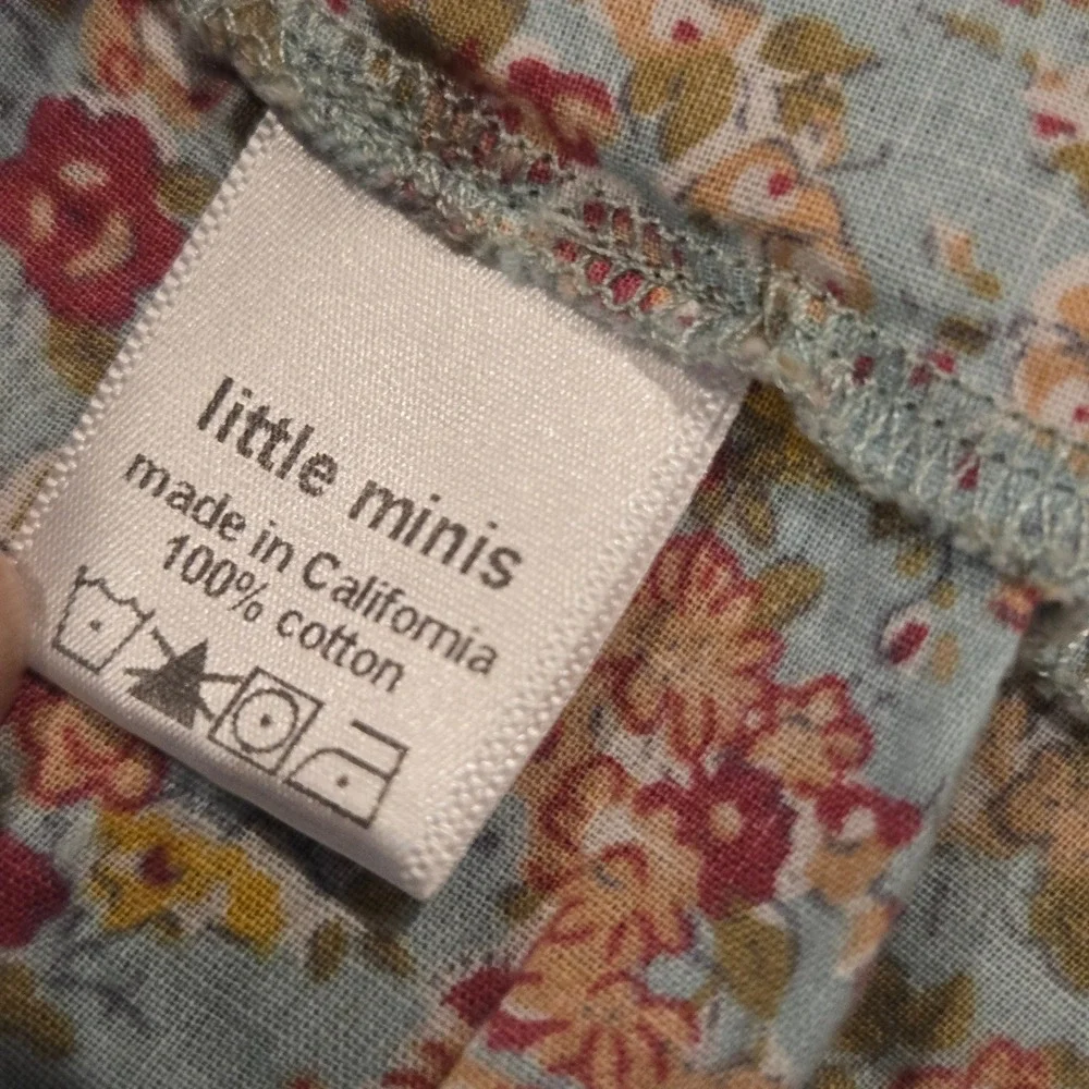 Little Minis Floral Ruffle Romper Light Blue Pink‎ Cotton 18-24 Months